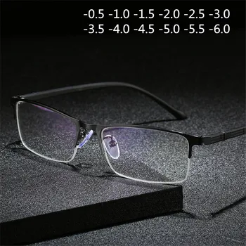 Anti-blue light Business Half Frame Myopia Glasses Men Ultralight Metal Finished Short-sighted Eyewear Women -1.0 -1.5 to -6.0
Anti-blue light Business Half Frame Myopia Glasses Men Ultralight Metal Finished Short-sighted Eyewear Women -1.0 -1.5 to -6.0