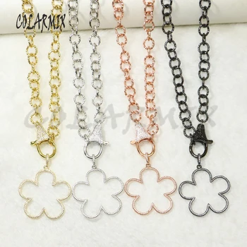 3Pcs Handmade Hollow Flower Zirconia pendant clasp pendant necklace pendant necklace wholesale metal Chain necklace 50484
3Pcs Handmade Hollow Flower Zirconia pendant clasp pendant necklace pendant necklace wholesale metal Chain necklace 50484