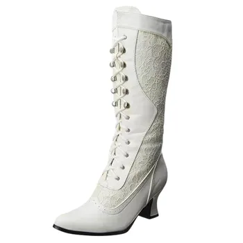 Women's High Heeled fleeces motorcycle boots Fashion Lace Pointed Toe Shoes Side Zip Mid-Tube Boots Gothic Punk Footwear
Women's High Heeled fleeces motorcycle boots Fashion Lace Pointed Toe Shoes Side Zip Mid-Tube Boots Gothic Punk Footwear