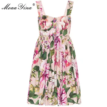 MoaaYina Fashion Designer Cotton dress Summer Women's Dress Spaghetti Strap Floral-Print Cotton Vacation Dresses 
MoaaYina Fashion Designer Cotton dress Summer Women's Dress Spaghetti Strap Floral-Print Cotton Vacation Dresses