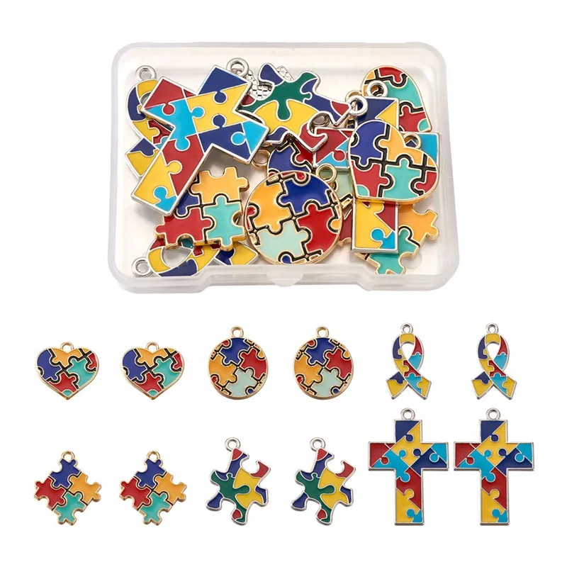 Pandahall 12pcs/box Alloy Enamel Pendants Charms Heart Cross with Puzzle for Jewelry Making DIY Bracelet Necklace Craft Finding 
Pandahall 12pcs/box Alloy Enamel Pendants Charms Heart Cross with Puzzle for Jewelry Making DIY Bracelet Necklace Craft Finding
