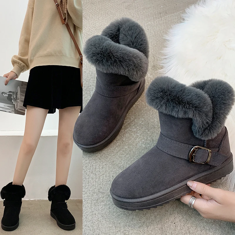 Snow boots plus velvet thick fur shoes flat boots women's warm cotton shoes Korean students tide women's shoes 
Snow boots plus velvet thick fur shoes flat boots women's warm cotton shoes Korean students tide women's shoes