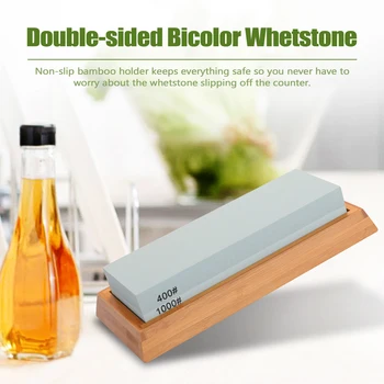 Double-sided Bicolor Whetstone Cutter Sharpener Stone for Kitchen White Corundum Sharpening Tool with Non-Slip Bamboo Base
Double-sided Bicolor Whetstone Cutter Sharpener Stone for Kitchen White Corundum Sharpening Tool with Non-Slip Bamboo Base