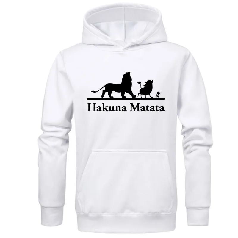 Новое поступление 2019 мужские толстовки с забавным принтом HAKUNA MATATA уличная одежда