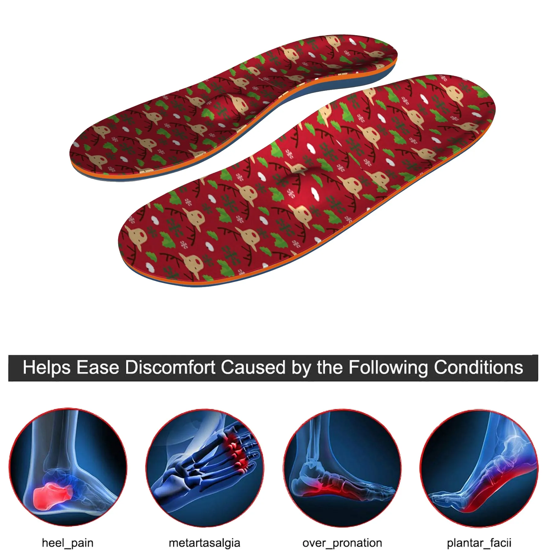 Christmas red new insole charming fashion plantar fasciitis arch support orthopedic insole flat foot pain heel spur correction
Christmas red new insole charming fashion plantar fasciitis arch support orthopedic insole flat foot pain heel spur correction