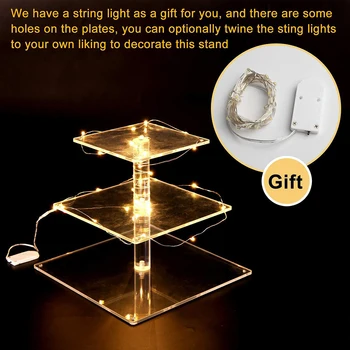 3-Tier Wedding LED Lights Cupcake Display Square Stand Attachable Serving Tray Decor Festive And Party Supplies
3-Tier Wedding LED Lights Cupcake Display Square Stand Attachable Serving Tray Decor Festive And Party Supplies