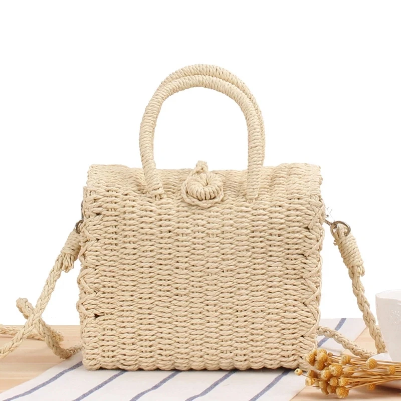 Vintage Handwoven Straw Crossbody - Bohemian Basket Bag 2 Ha6f7fe8ccf9943708e78d2522a1323406