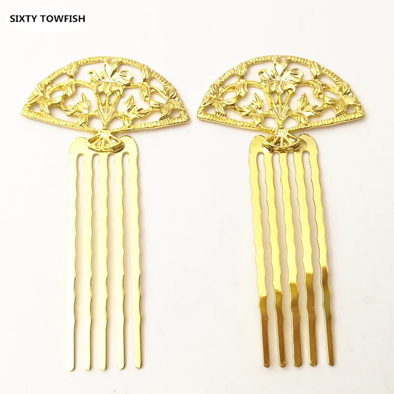 2 Pieces/lot 37X68mm Alloy Silver/KC Gold color Fancy Fan-shaped Hair Combs Fashion Hairwear base Settings Jewelry Accessory
2 Pieces/lot 37X68mm Alloy Silver/KC Gold color Fancy Fan-shaped Hair Combs Fashion Hairwear base Settings Jewelry Accessory