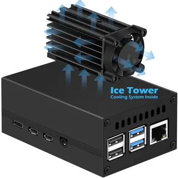 iUniker Raspberry Pi 4 Metal Aluminum Case Mini ICE Tower Cooling System with 25mm Quiet Heatsink Cooler Fan for Pi 4 B (Black)
iUniker Raspberry Pi 4 Metal Aluminum Case Mini ICE Tower Cooling System with 25mm Quiet Heatsink Cooler Fan for Pi 4 B (Black)