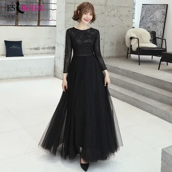 Black Sequined Evening Dresses ES2970 Deep Round-Neck Long Sleeve Sexy Autumn Winter Formal Gowns Robe Femme 2019
Black Sequined Evening Dresses ES2970 Deep Round-Neck Long Sleeve Sexy Autumn Winter Formal Gowns Robe Femme 2019