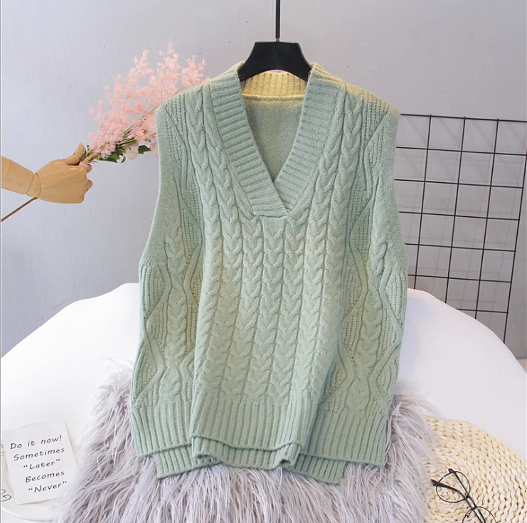 New Vest Women Solid Short Loose Trendy Korean Style Sleeveless Knitted V-Neck All-match Female Coats Simple Leisure Outwear
New Vest Women Solid Short Loose Trendy Korean Style Sleeveless Knitted V-Neck All-match Female Coats Simple Leisure Outwear