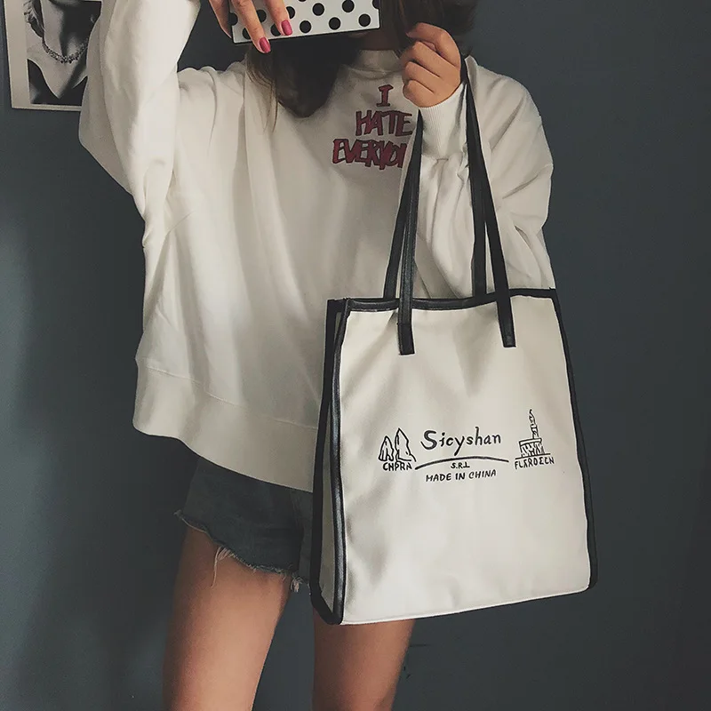 Contrast Color Shoulder Bag Large Capacity Contrast Color Canvas Backpack Tote Shoulder Bag Shopping Bag Car Suture Bag
Contrast Color Shoulder Bag Large Capacity Contrast Color Canvas Backpack Tote Shoulder Bag Shopping Bag Car Suture Bag