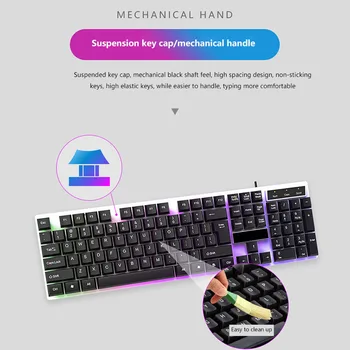 Colorful Lighting Wired Gaming Keyboard Mechanical Feeling Backlit Keyboards USB 104 Keycaps Computer Game Wired Keyboards
Colorful Lighting Wired Gaming Keyboard Mechanical Feeling Backlit Keyboards USB 104 Keycaps Computer Game Wired Keyboards