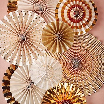 8Pcs Gold Tissue Paper Fan Decorations Hanging Paper Rosette Backdrop Paper Pinwheels Fan for Wedding Party Baby Shower
8Pcs Gold Tissue Paper Fan Decorations Hanging Paper Rosette Backdrop Paper Pinwheels Fan for Wedding Party Baby Shower