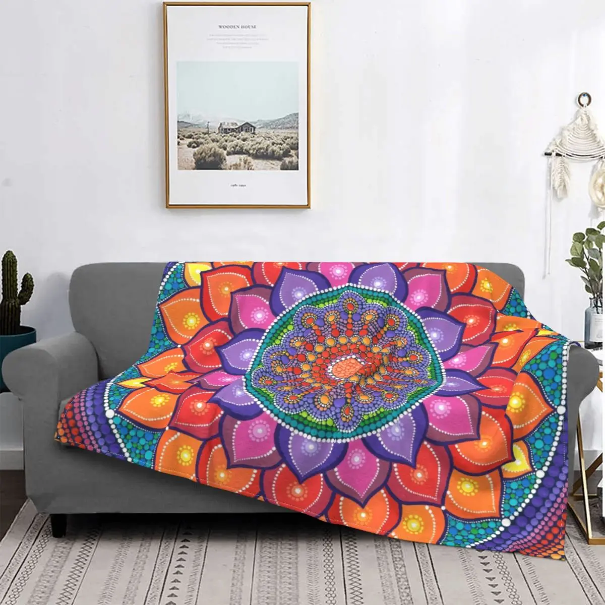 Lotus Rainbow Mandala Blanket Boho Pattern Plush Warm Soft Flannel Fleece Throw Blanket For Bedding Bedspread Cover Picnic Art
Lotus Rainbow Mandala Blanket Boho Pattern Plush Warm Soft Flannel Fleece Throw Blanket For Bedding Bedspread Cover Picnic Art