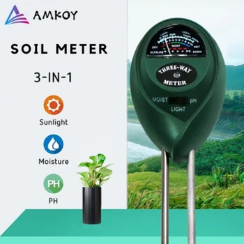 AMKOY Meter Soil Tester 3-in-1 Plant Water Moisture Light and PH Tester Digital Analyzer Detector for Home Garden Lawn Farm
AMKOY Meter Soil Tester 3-in-1 Plant Water Moisture Light and PH Tester Digital Analyzer Detector for Home Garden Lawn Farm