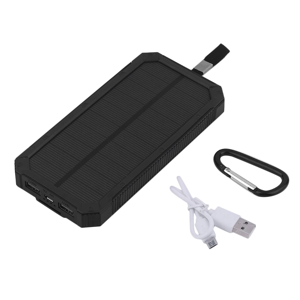 Portable Dual USB Port Solar Powered Power Bank SOS Camping Battery Power Supply Charger For Phones Portable Black convenient
Portable Dual USB Port Solar Powered Power Bank SOS Camping Battery Power Supply Charger For Phones Portable Black convenient
