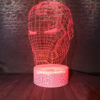 Funny 3D Illusion LED Nightlight Colorful Changing Light Model Marvel Iron man Figuras Mask Model Toys
Funny 3D Illusion LED Nightlight Colorful Changing Light Model Marvel Iron man Figuras Mask Model Toys