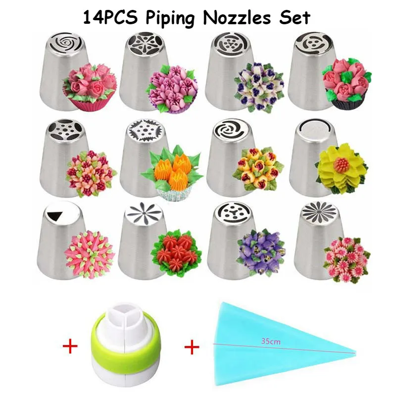 14pcs Cake Decroating Tools Icing Piping Nozzles Coupler bag Set Pastry Tips Cream Flower Christmas Cupcake DIY
14pcs Cake Decroating Tools Icing Piping Nozzles Coupler bag Set Pastry Tips Cream Flower Christmas Cupcake DIY
