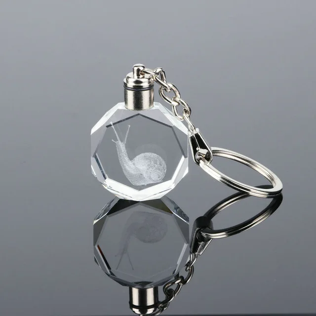 crystal 12 constellation key chain laser engraved colorful led