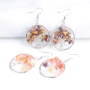 Tree of Life Women Drop Earrings Round Natural Chip Gem Stone Dangle Hook Earring Jewelry WOJIAER PBR807
Tree of Life Women Drop Earrings Round Natural Chip Gem Stone Dangle Hook Earring Jewelry WOJIAER PBR807