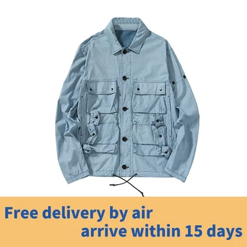 Stone Pirates 20fw Old dyeing Multi Pocket work jacket spring and autumn Thin Lapel Solid color coat
Stone Pirates 20fw Old dyeing Multi Pocket work jacket spring and autumn Thin Lapel Solid color coat