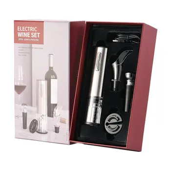 Four In One Best Gift Stainless Steel Rechargeable Foil Knife Silvery Wine Electric Bottle Opener Suit
Four In One Best Gift Stainless Steel Rechargeable Foil Knife Silvery Wine Electric Bottle Opener Suit