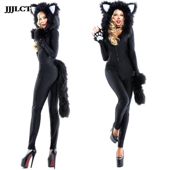 Women adult cos animal costume body suit hot black fox cosplay costume halloween sexy monster cosplay costume jumpsuit set
Women adult cos animal costume body suit hot black fox cosplay costume halloween sexy monster cosplay costume jumpsuit set