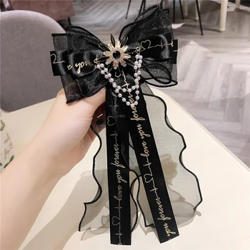 Korean Black Multi Layer Lace Letters Ribbon Brooches for Women High-grade Flower Collar Pin Pearl Apparel Clothing Accessories
Korean Black Multi Layer Lace Letters Ribbon Brooches for Women High-grade Flower Collar Pin Pearl Apparel Clothing Accessories
