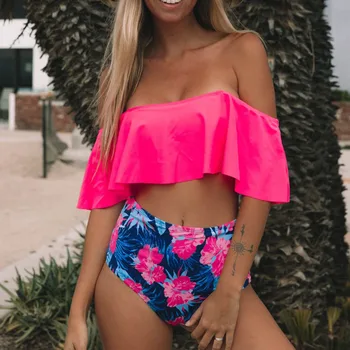 2020 New High Waist Bikini Swimwear Women Print Swimsuit Push Up Ruffle Bikinis Set Women Bandage Bathing Suit Summer Beachwear 
2020 New High Waist Bikini Swimwear Women Print Swimsuit Push Up Ruffle Bikinis Set Women Bandage Bathing Suit Summer Beachwear