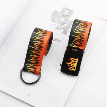 Unisex Casual Belt Canvas Hip-Hop Belts Flame Print Webbing Plain Weave Smooth Belts Buckle Women Belt for Women Men Jeans 130cm
Unisex Casual Belt Canvas Hip-Hop Belts Flame Print Webbing Plain Weave Smooth Belts Buckle Women Belt for Women Men Jeans 130cm