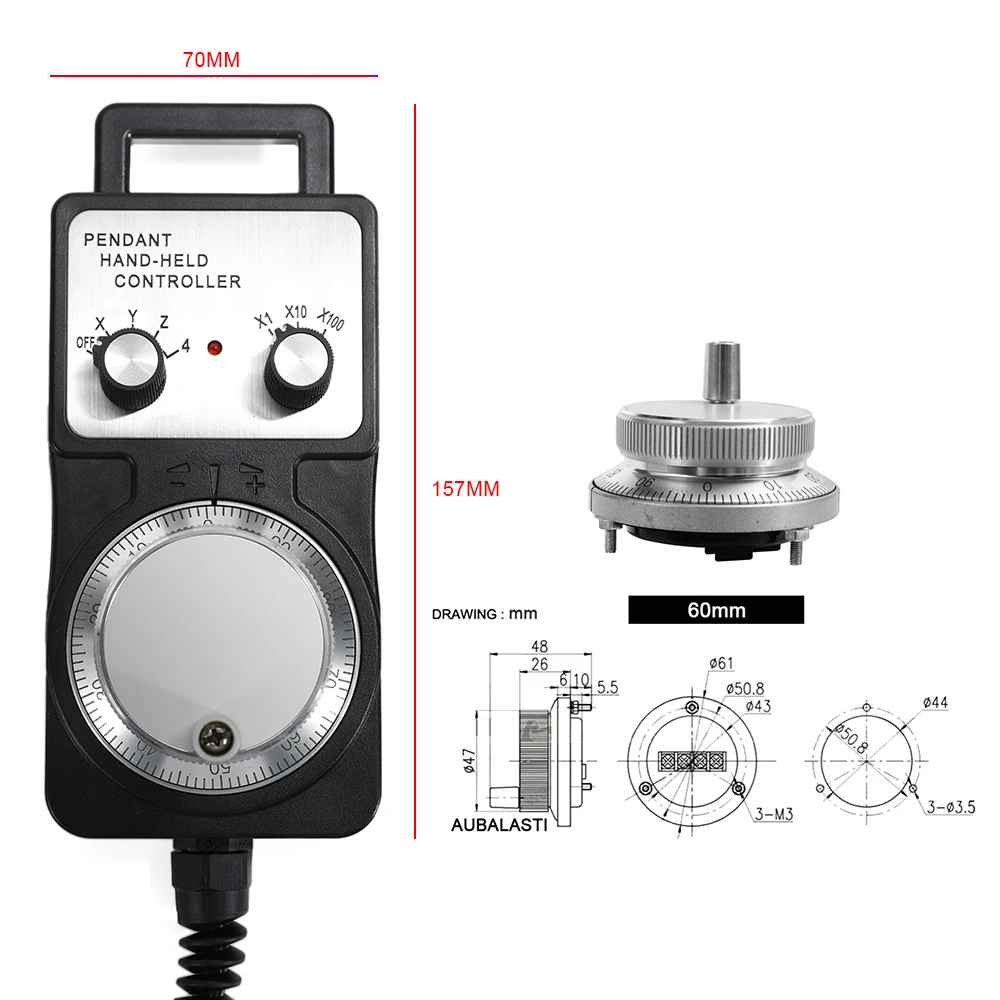 Hot New Hand-held Controller DC 5V Handy Universal Electronic Handwheel Manual Pulse Generator For CNC Machine Tool
Hot New Hand-held Controller DC 5V Handy Universal Electronic Handwheel Manual Pulse Generator For CNC Machine Tool