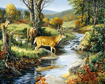 A7871 scenic deer cross stitch Oil painting girl 11/ 14ct /16/28/27CT cloth cotton thread embroidery DIY handmade 
A7871 scenic deer cross stitch Oil painting girl 11/ 14ct /16/28/27CT cloth cotton thread embroidery DIY handmade