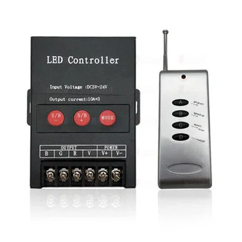 DC5~24V 4 Keys 30A RF RGB Controller for Led Strip Dimmer Wireless Remote Control Switch for 5050 3825 RGB LED Strip Light
DC5~24V 4 Keys 30A RF RGB Controller for Led Strip Dimmer Wireless Remote Control Switch for 5050 3825 RGB LED Strip Light