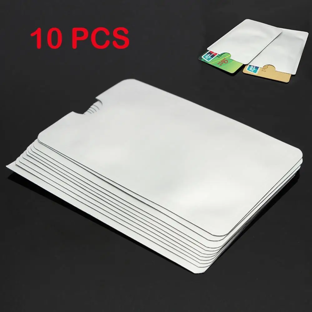 

10PCS/Set RFID Blocking ID Credit Bank Business Card Secure Protector Travel Waterproof Aluminum Foil Holder Card Sleeve Cover
