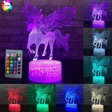3W Remote Or Touch Control 3D LED Night Light Unicorn Shaped Table Desk Lamp Xmas Home Decoration Lovely Gifts For Kids D23
3W Remote Or Touch Control 3D LED Night Light Unicorn Shaped Table Desk Lamp Xmas Home Decoration Lovely Gifts For Kids D23