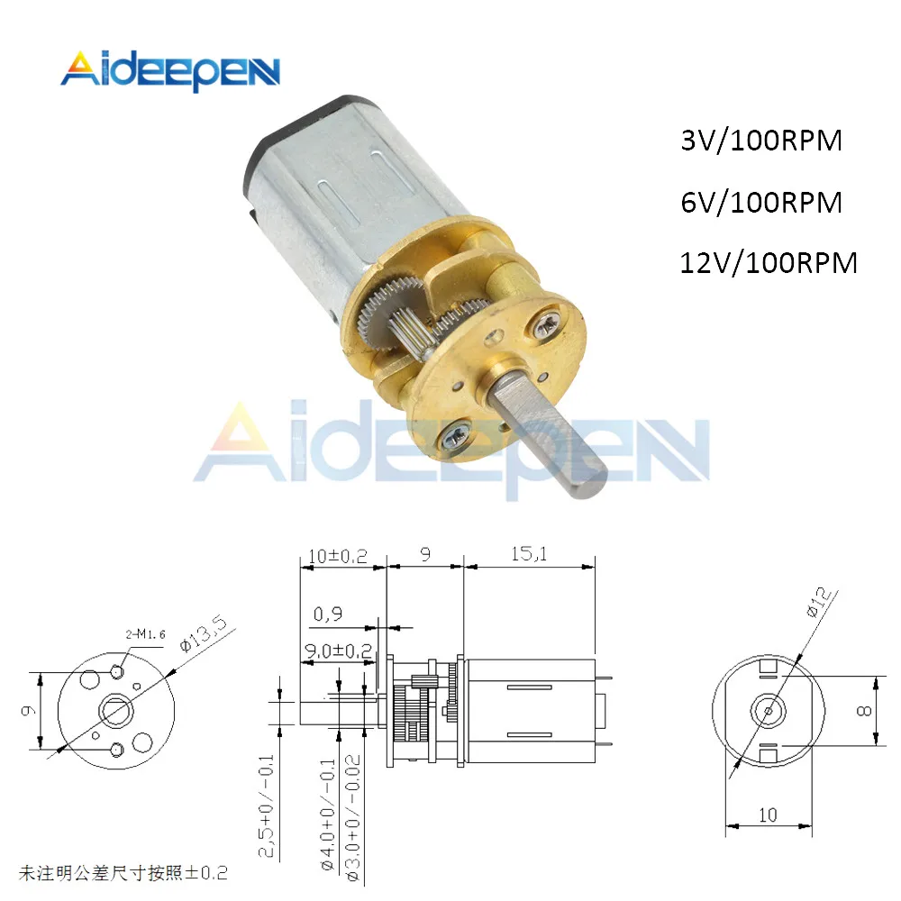 GA13-N20 DC 3/6/12V 100RPM Speed Reduction Gear Motor Electric Gearbox Reducer for DIY Toys RC Car Robot Boat
GA13-N20 DC 3/6/12V 100RPM Speed Reduction Gear Motor Electric Gearbox Reducer for DIY Toys RC Car Robot Boat
