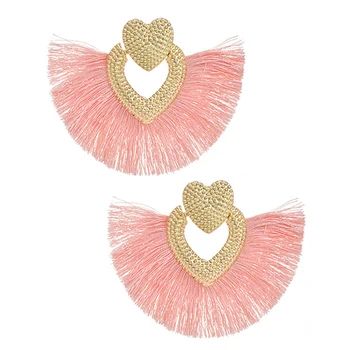 ZHINI Bohemia Vintage Gold Double Heart Hollow Earrings for Women New Handmade Fan-shaped Tassel Drop Statement Earring 2020 
ZHINI Bohemia Vintage Gold Double Heart Hollow Earrings for Women New Handmade Fan-shaped Tassel Drop Statement Earring 2020