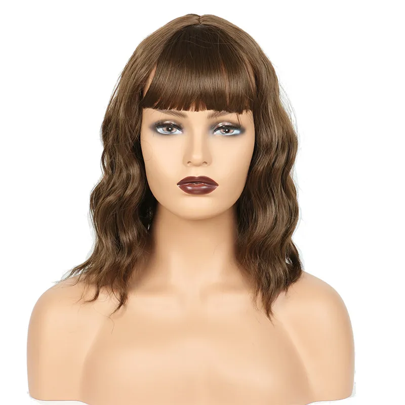 Short Curly Wave Bob Wigs With Air Bangs Synthetic Hair Cosplay Women's Wig with Bangs Colorful Costume Wigs for Girl
Short Curly Wave Bob Wigs With Air Bangs Synthetic Hair Cosplay Women's Wig with Bangs Colorful Costume Wigs for Girl