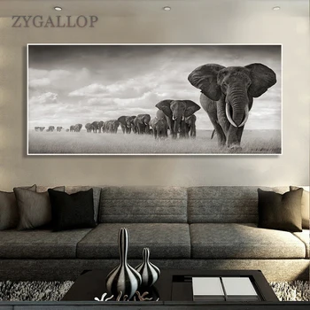 ZYGALLOP Wild Animals Canvas Painting Black Africa Elephants Queue Poster And Prints Scandinavian Wall Art For Living Room Decor 
ZYGALLOP Wild Animals Canvas Painting Black Africa Elephants Queue Poster And Prints Scandinavian Wall Art For Living Room Decor