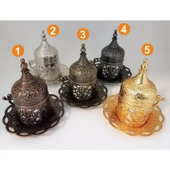 Handmade authentic Design Turkish Greek Arabic Coffee Espresso Set for 1 Service, Cups Saucers Lids Tray Delight Candy Dish GIFT
Handmade authentic Design Turkish Greek Arabic Coffee Espresso Set for 1 Service, Cups Saucers Lids Tray Delight Candy Dish GIFT
