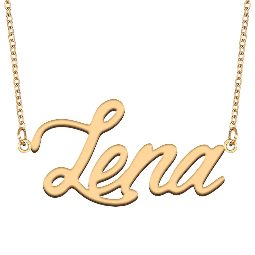 Lena Nameplate Name Necklace for Women Stainless Steel Jewelry Pendant Femme Mothers Girlfriend Gift
Lena Nameplate Name Necklace for Women Stainless Steel Jewelry Pendant Femme Mothers Girlfriend Gift