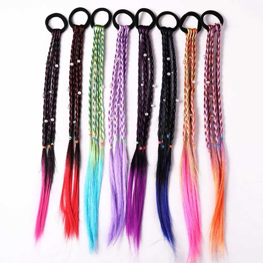 

Simple Kid Elastic Hair Band Rubber Band Hair Accessories Kids Wig Headband Girls Twist Braid Rope Headdress Hair Braider