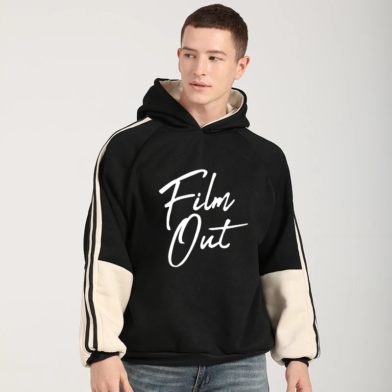K-Pop FILM OUT Splicing Hoodie K-Pop FILM OUT Splicing Hoodie