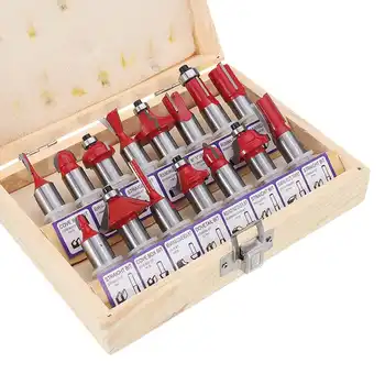15pcs 1/2 Inch Shank Tungsten Carbide Router Bit Set With Wooden Case Woodworking Milling Cutter Tool Set
15pcs 1/2 Inch Shank Tungsten Carbide Router Bit Set With Wooden Case Woodworking Milling Cutter Tool Set