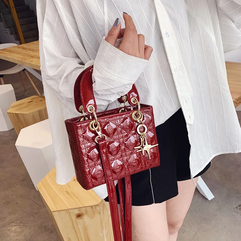 Textured Bag Women's 2019 Autumn New Style Fashion Korean-style Rhombus Shoulder Bag Chain Western Style Hand Square Sling Bag
