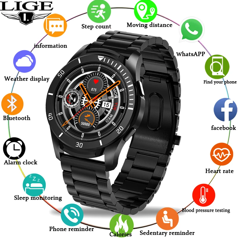 LIGE Luxury Large Dial Watch Men Watch LED Color Full Screen Touch Screen For Android ios Waterproof Sports Watch Women
LIGE Luxury Large Dial Watch Men Watch LED Color Full Screen Touch Screen For Android ios Waterproof Sports Watch Women