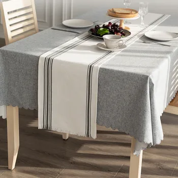 DUNXDECO Table Runner Long Table Cover Fabric Dinner Party Tabelcloth Modern Simple Gray Stripe Brown Color Blend Textile
DUNXDECO Table Runner Long Table Cover Fabric Dinner Party Tabelcloth Modern Simple Gray Stripe Brown Color Blend Textile