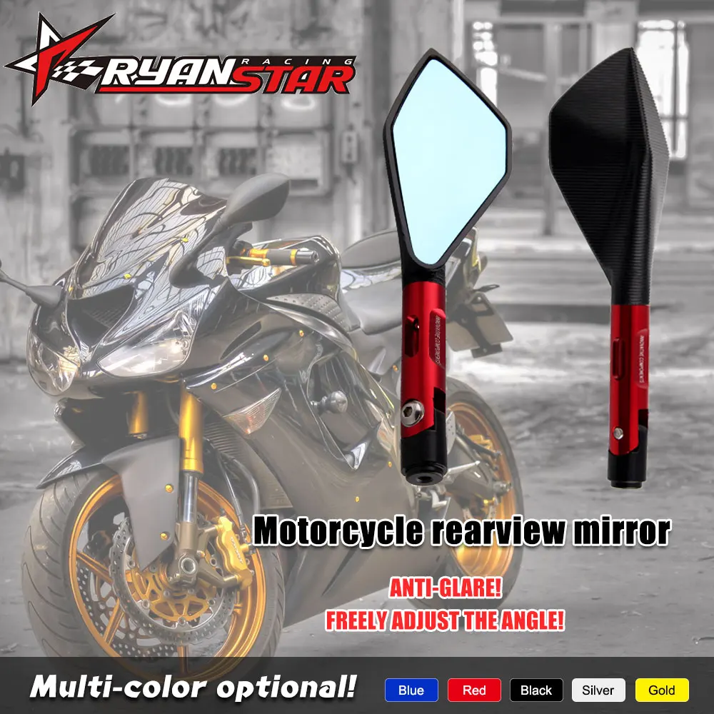 RYANSTAR CNC Aluminum Motorcycle Rearview Mirrors Blue Glass Rear View Side Mirror Universal for HONDA KAWASAKI YAMAHA KTM
RYANSTAR CNC Aluminum Motorcycle Rearview Mirrors Blue Glass Rear View Side Mirror Universal for HONDA KAWASAKI YAMAHA KTM
