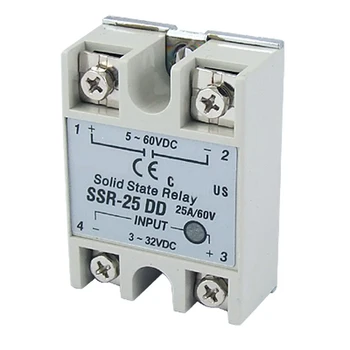 New Plastic Metal Solid State Relay SSR DC-DC 25A 3-32VDC/5-60VDC
New Plastic Metal Solid State Relay SSR DC-DC 25A 3-32VDC/5-60VDC